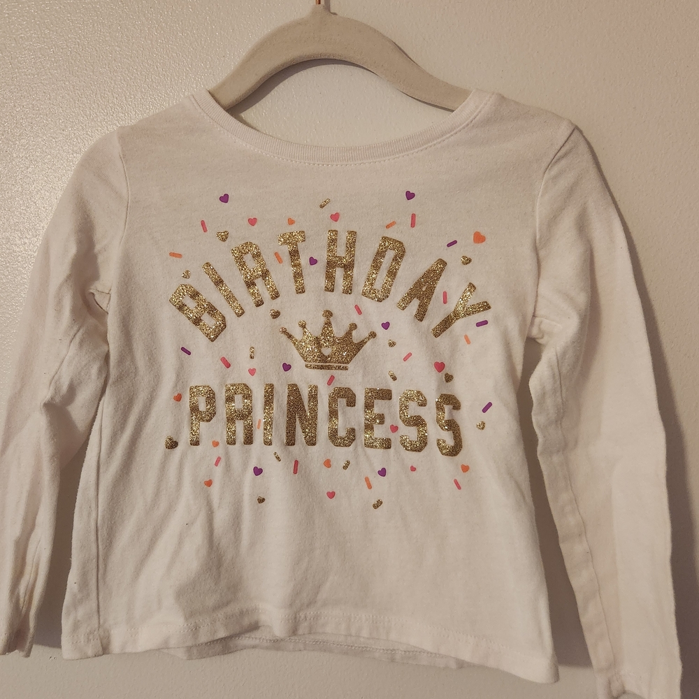 The Children's Place White Birthday Princess Shirt